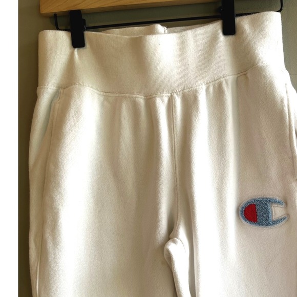 Vintage Reverse Weave White Champion Sweatpants M Comfy Casual Basic Activewear - Picture 2 of 14